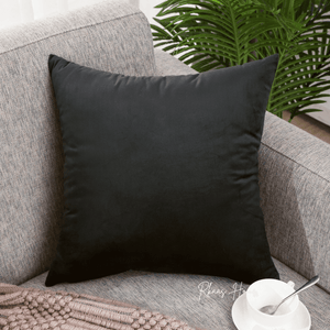 Designer Dutch Velvet Geometric Cushion Cover 45x45 cm - Black