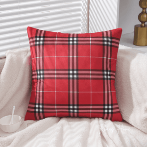 velvet tartan check cushion cover, 45cm x 45cm size