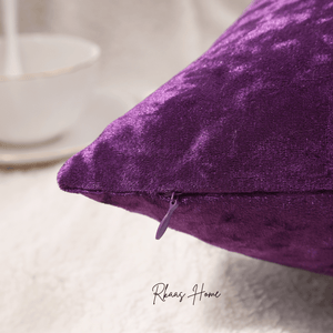 Plush purple velvet cushion cover for bedroom or living room decor