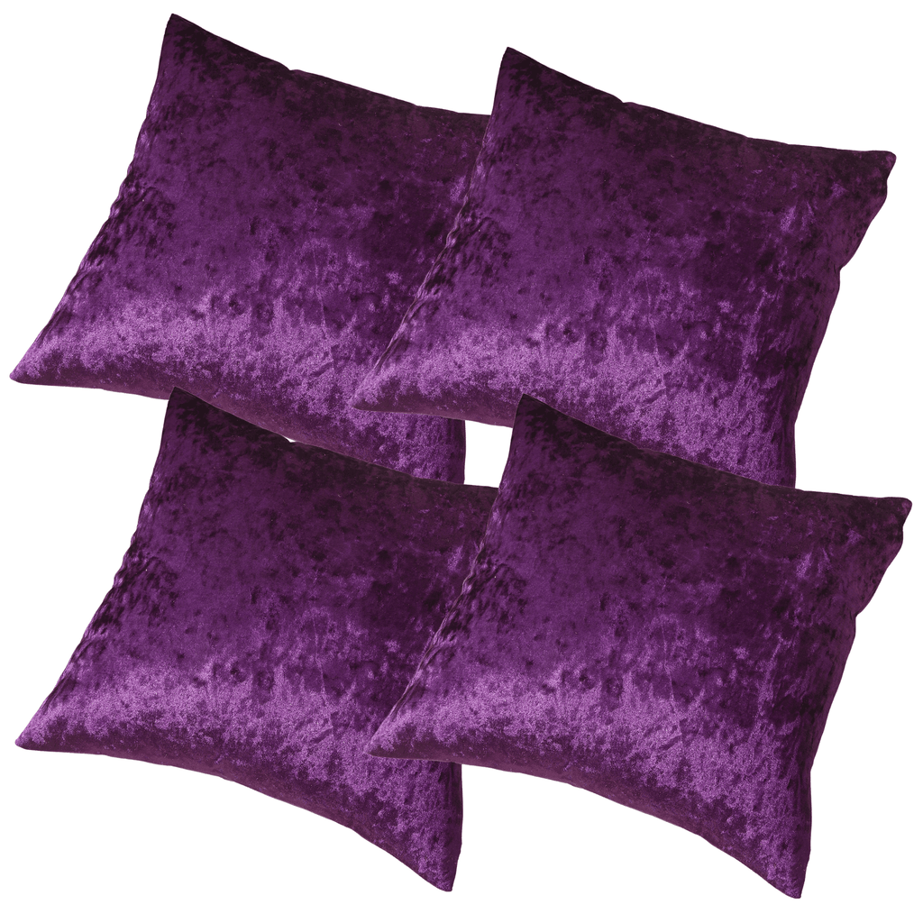 Purple crushed velvet cushion cover for luxury home decor