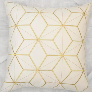 Gold Plaid Velvet Cushion Cover (18x18" - 45x45 cm)